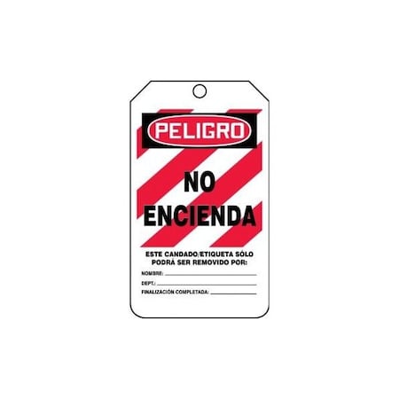 Accuform Spanish Safety Tags, DANGER DO NOT START, 5.75in x 3.25in, RP-Plastic, 5PK SHMLT403PTM
